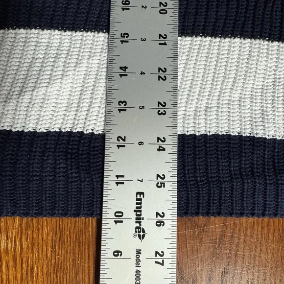 Lauren Ralph Lauren Striped V-neck Sweater Blue White Oversized 1X - Picture 6 of 6